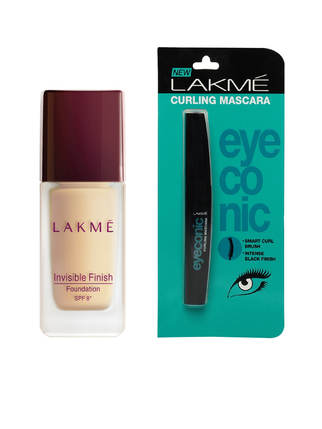 

Lakme Eyeconic Curling Mascara & Invisible Finish Foundation, Black