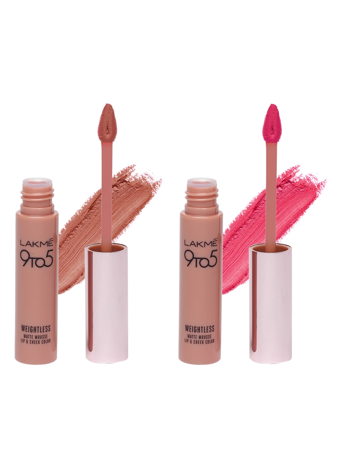 

Lakme 9to5 Set of 2 Weightless Matte Mousse Lip & Cheek Color, Nude