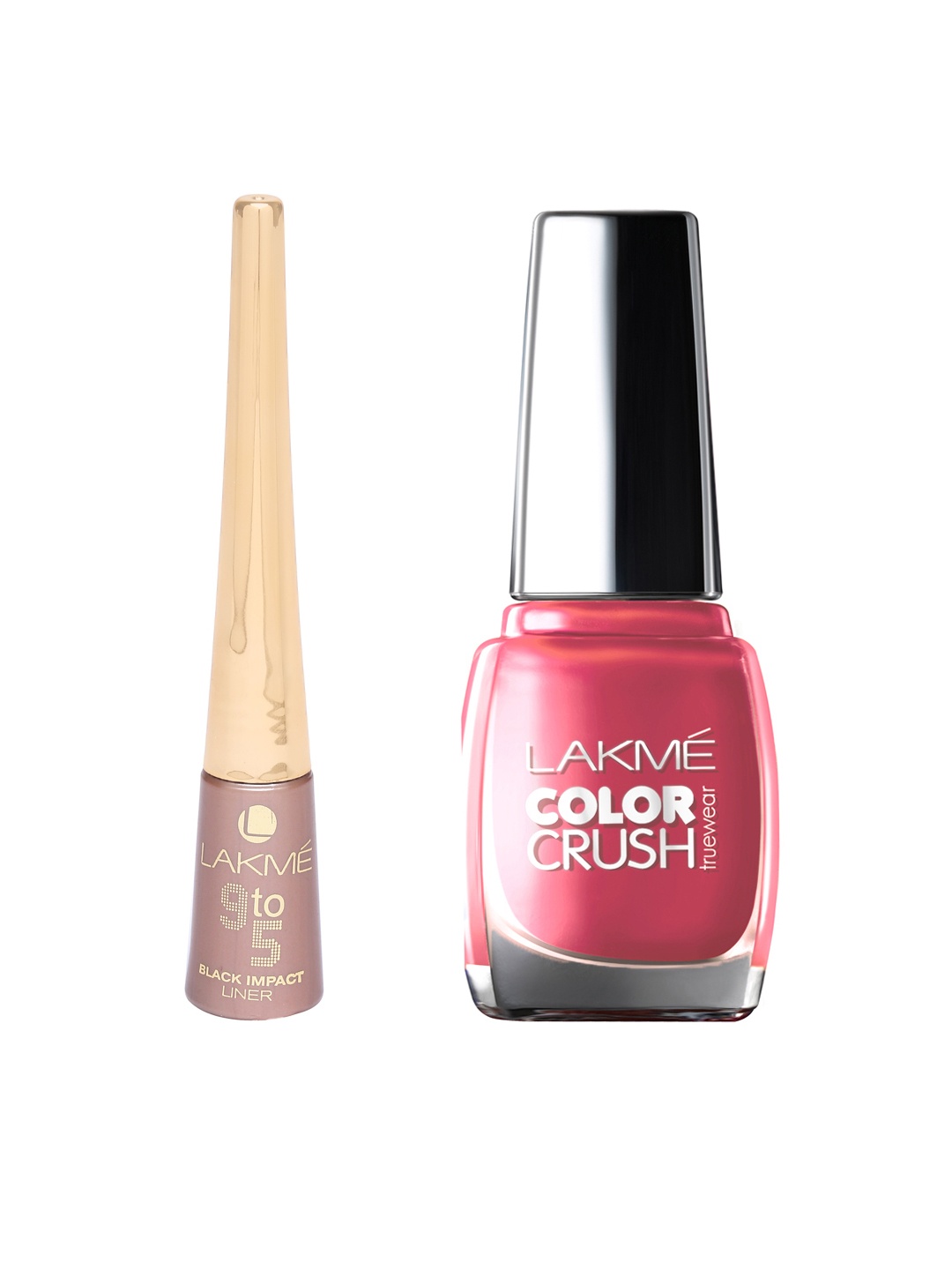 

Lakme 9to5 Black Impact Eyeliner & Truewear Color Crush Nail Polish 21