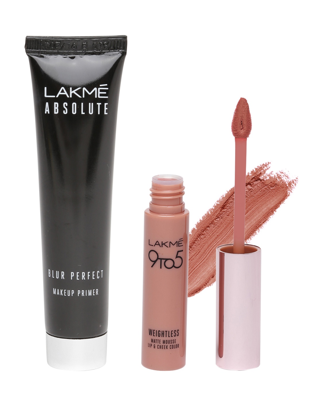 

Lakme Set of Blur Perfect Makeup Primer & Blush Velvet Lip & Cheek Color, Black