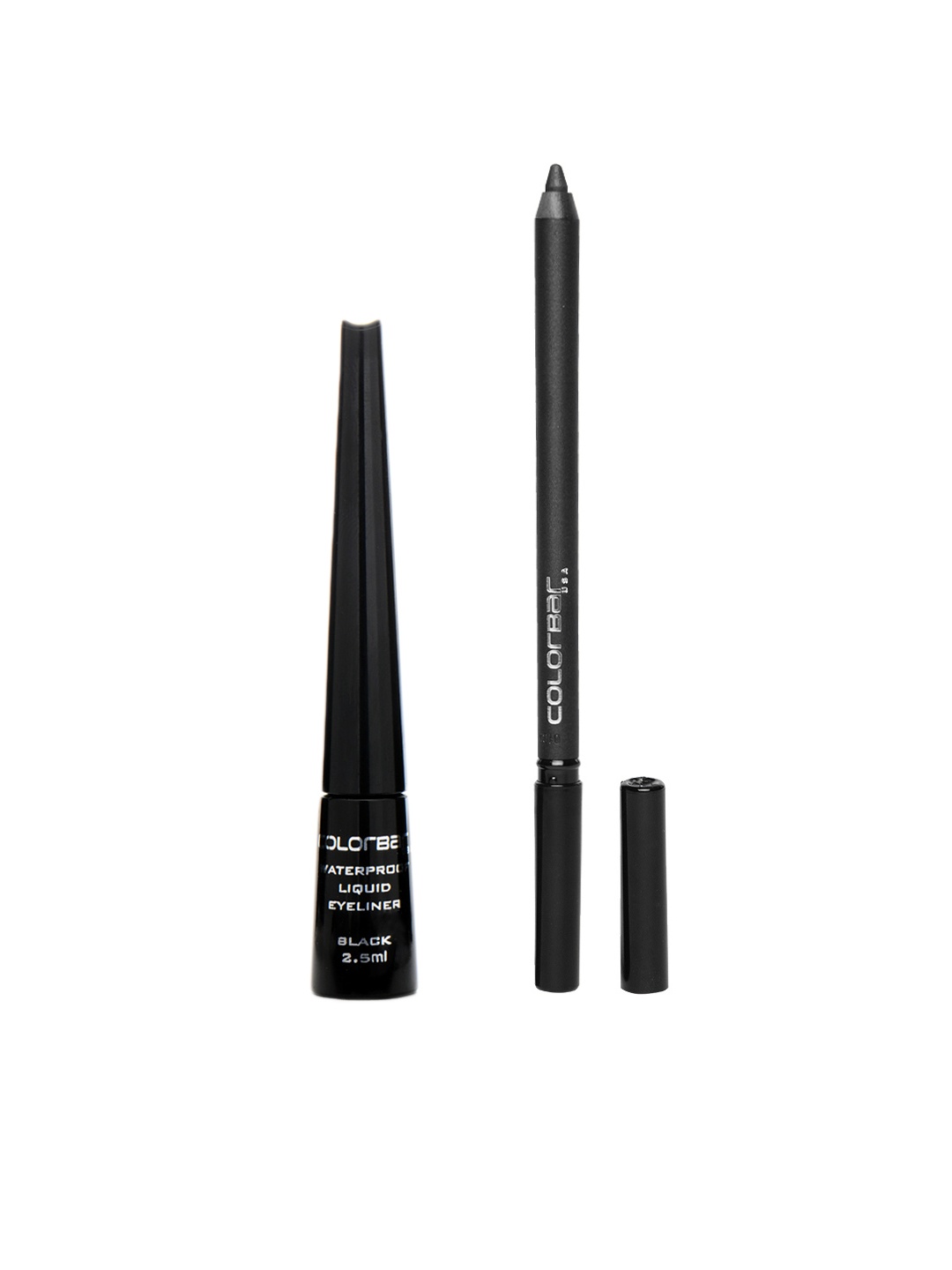 

Colorbar Precision Set of Waterproof Eye Liner & Just Smoky Just Black Kajal, Silver