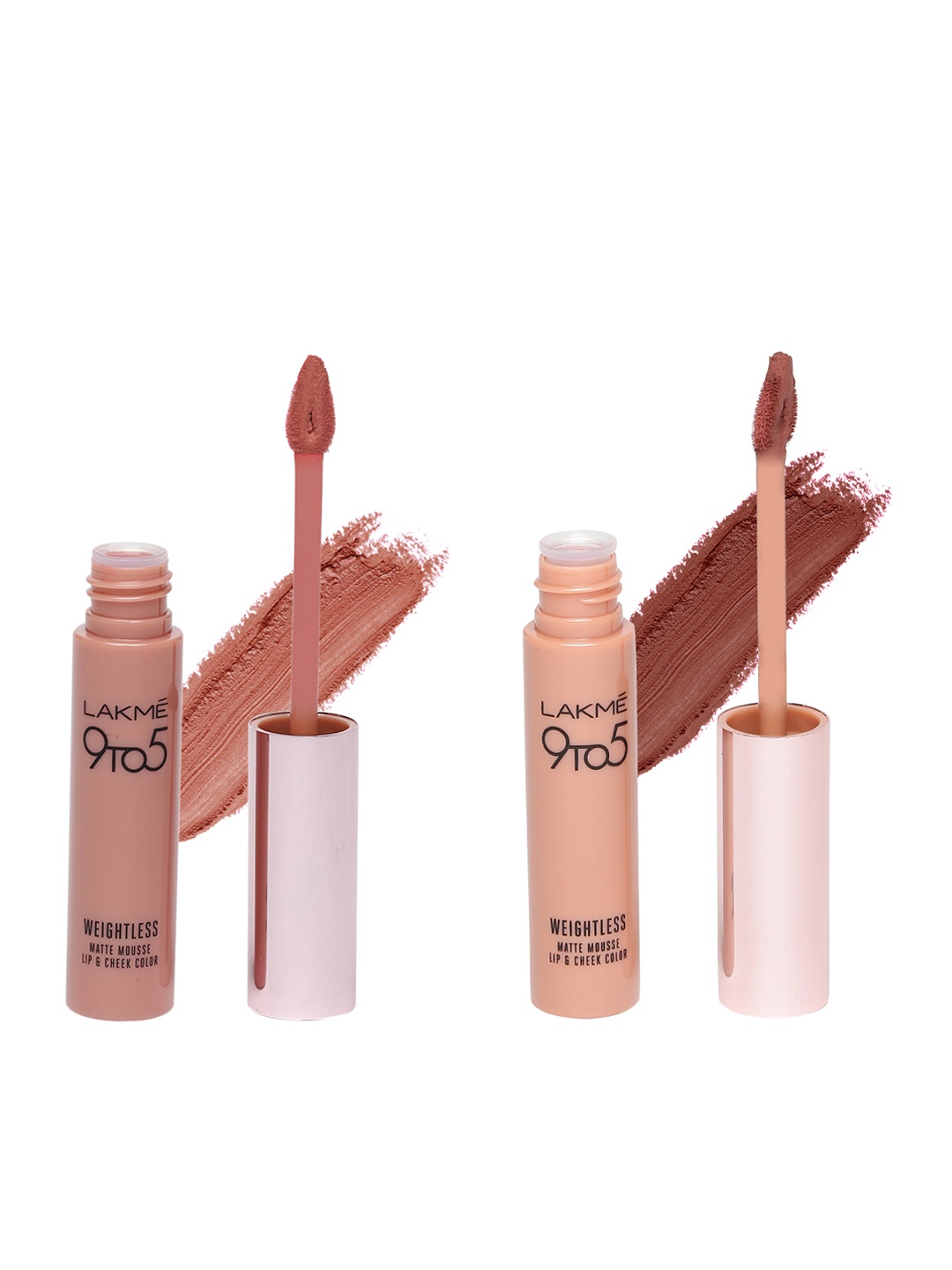 

Lakme 9 to 5 Weightless Matte Mousse Blush Velvet & Coca Soft Lip & Cheek Colors, Nude