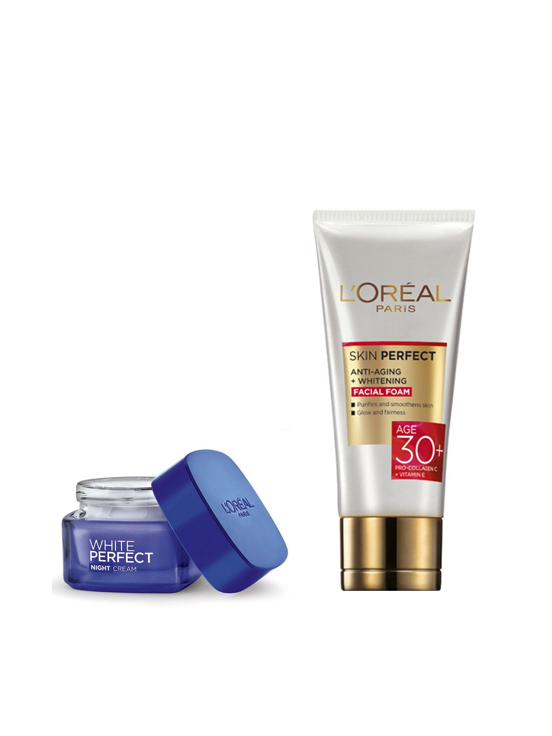 

LOreal Paris Set of Night Cream & Face Wash, White