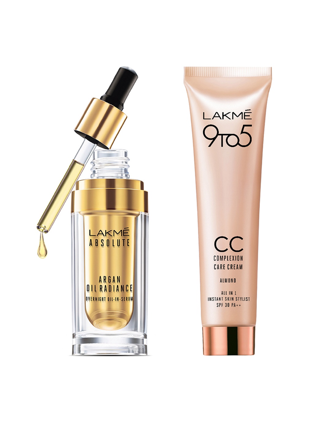 

Lakme Argan Oil Radiance Overnight Oil-in-Serum & CC Cream, Gold