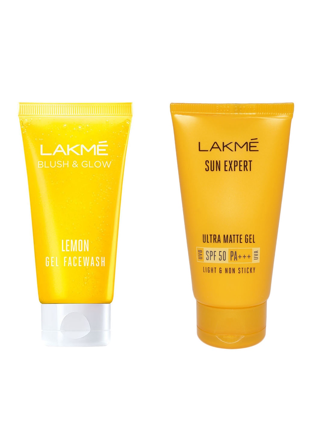 

Lakme Sun Expert Blush And Glow Lemon Face Wash & Ultra Matte Gel Sunscreen Set, Yellow
