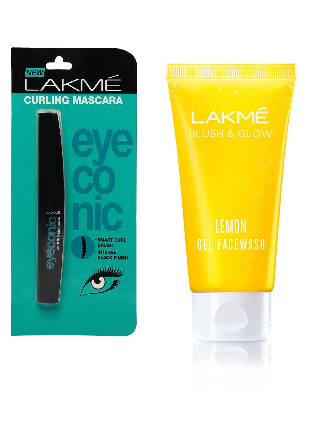 

Lakme Set of Eyeconic Curling Mascara & Lemon Gel Face Wash, Black