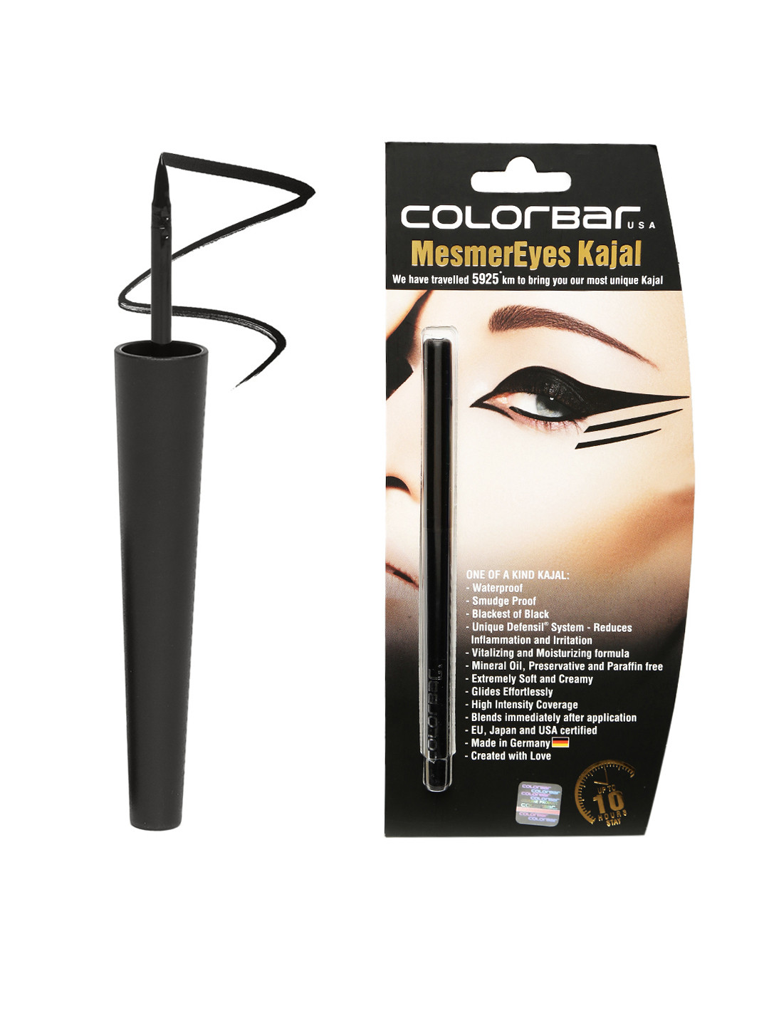 

Colorbar All-Matte Black 16Hrs Eyeliner & Black Mesmer Eyes Kajal
