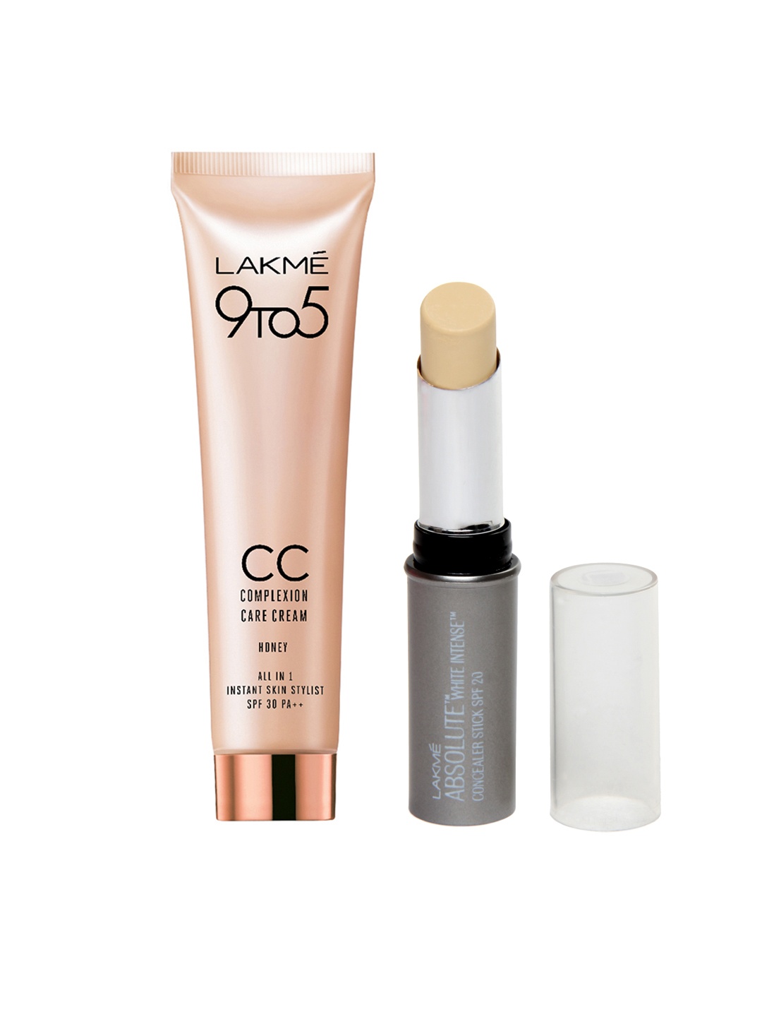 

Lakme Absolute White Intense Fair 01 Concealer Stick & Honey Complexion Care CC Cream, Beige