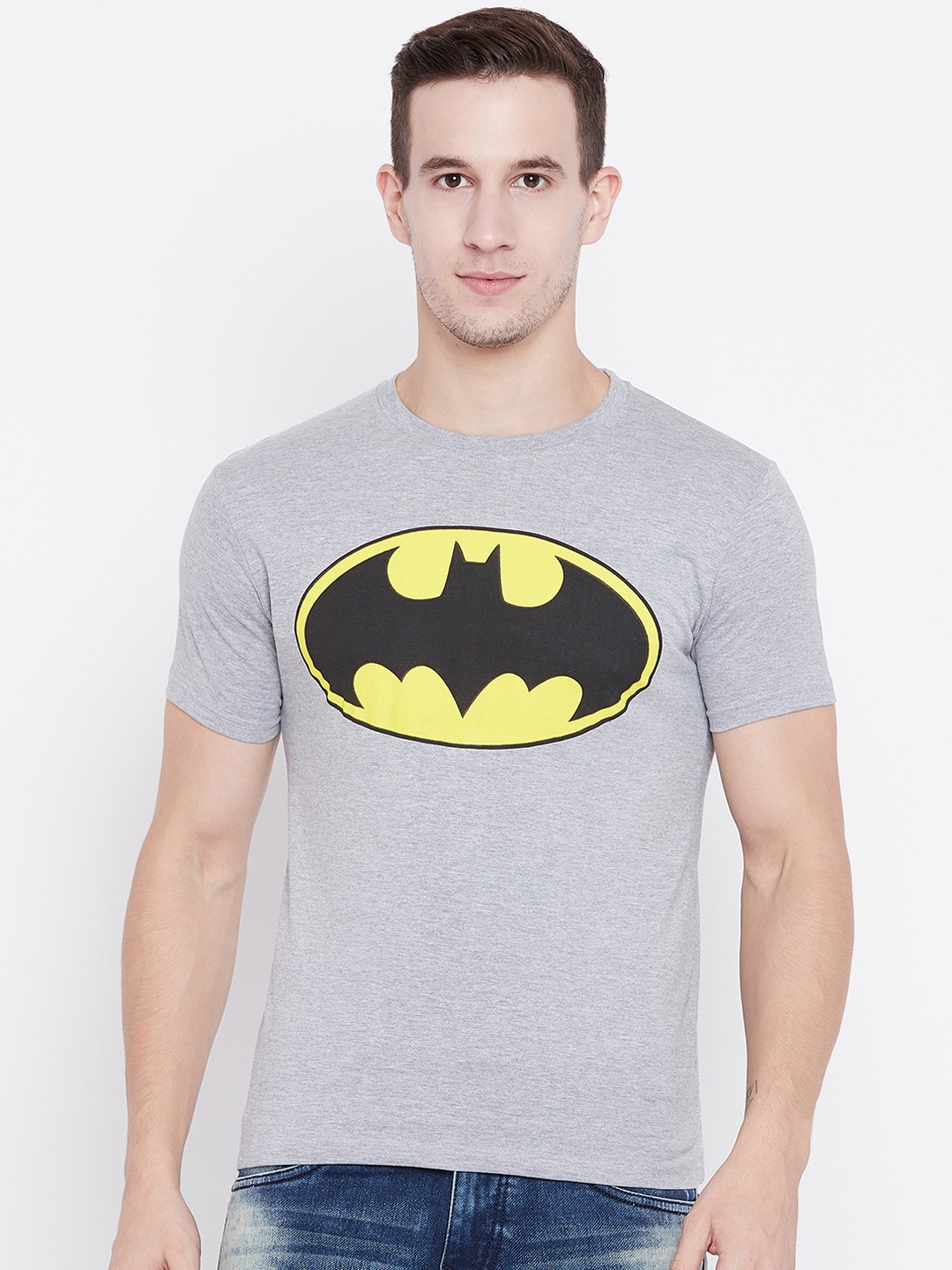 

Camey Men Grey Printed Round Neck T-shirt