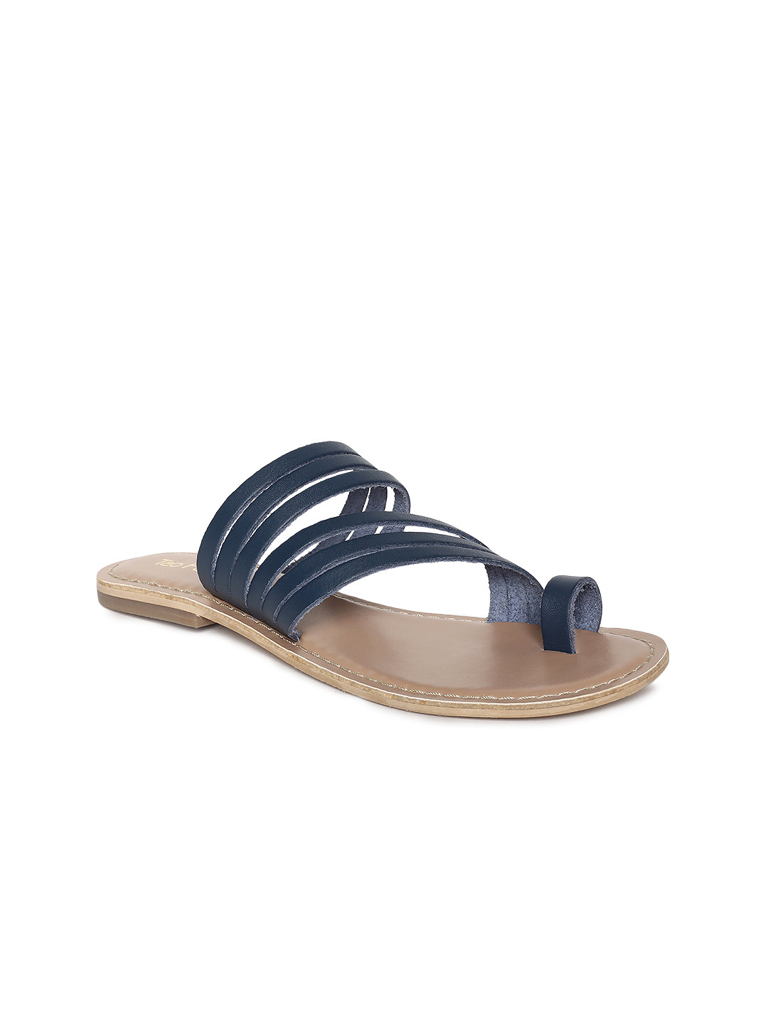 

Tao Paris Women Navy Blue Solid One Toe Leather Flats