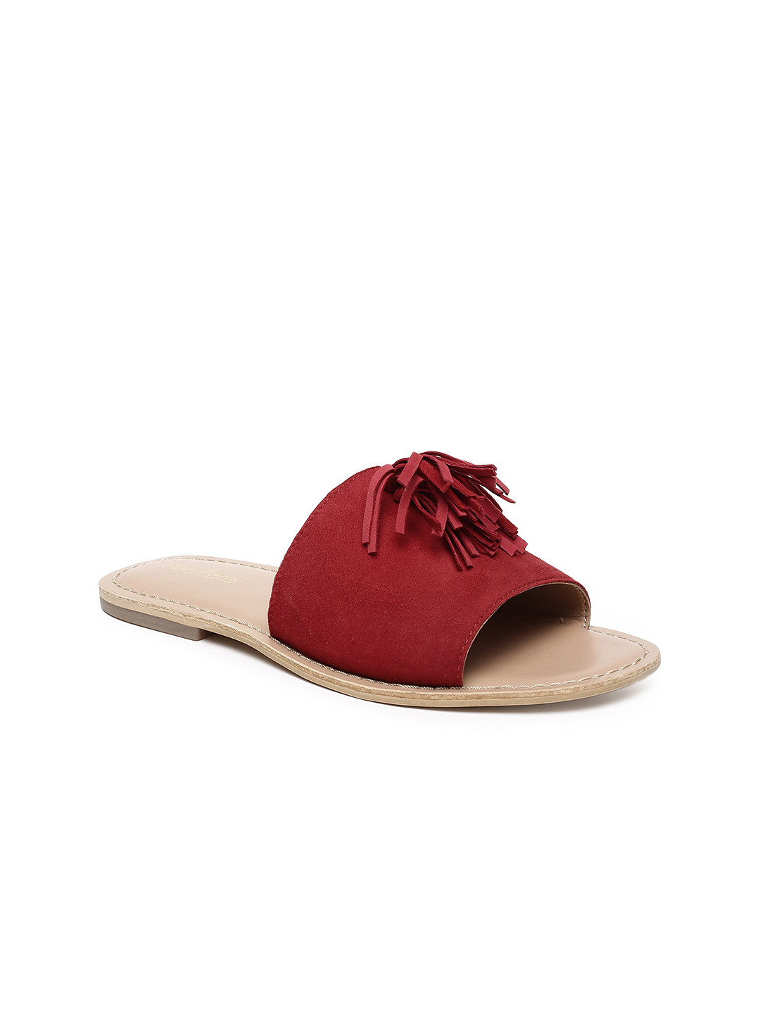 

Tao Paris Women Red Solid Leather Open Toe Flats