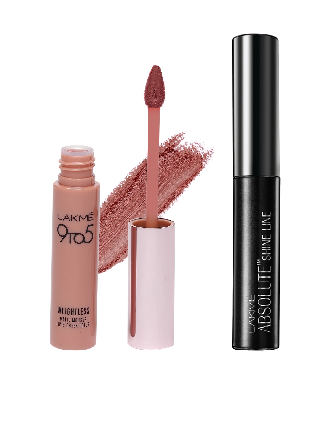 

Lakme Black Eye Liner & Matte Nude Mousse Rose Touch Lip & Cheek Colour