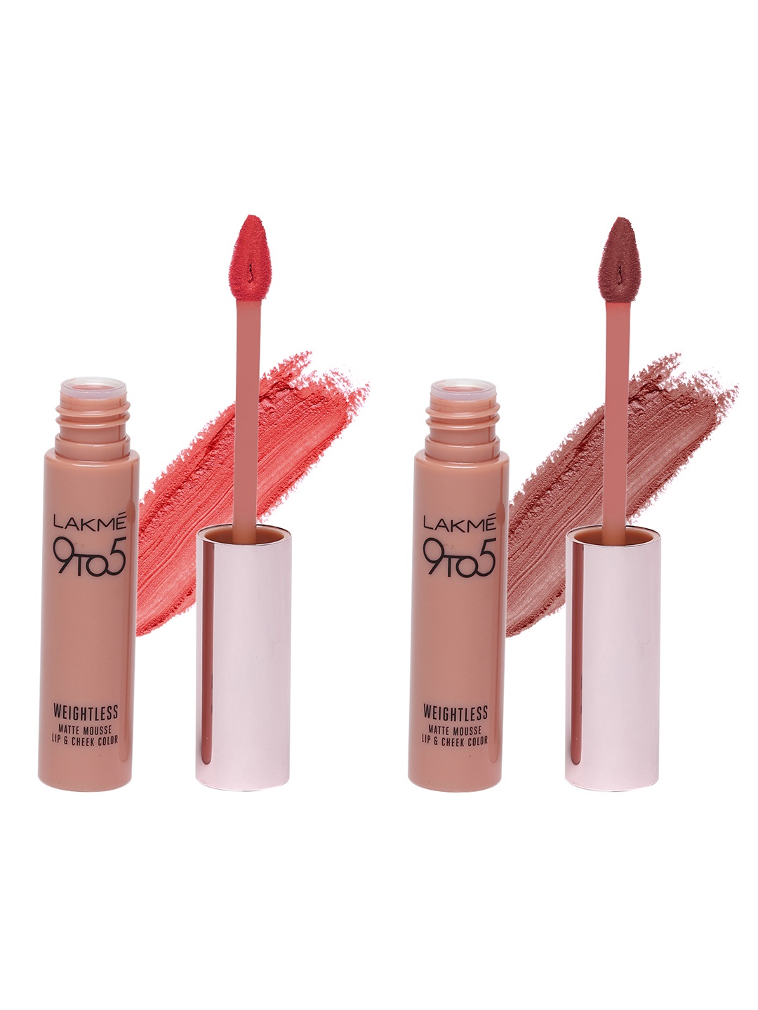 

Lakme Set of 2 9to5 Weightless Matte Lip & Cheek Color, Pink