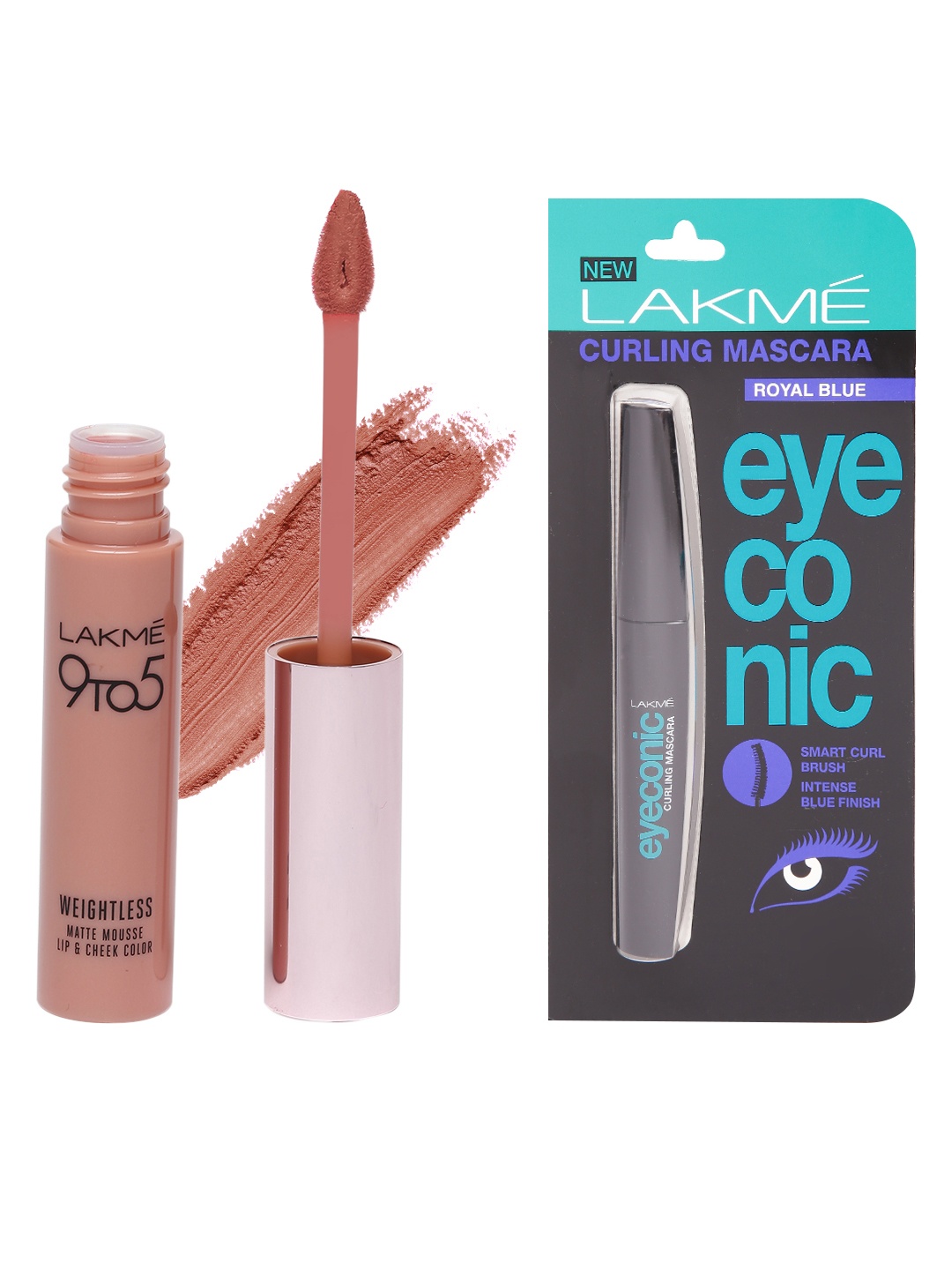 

Lakme Set of 2 Lipstick with Mascara, Nude