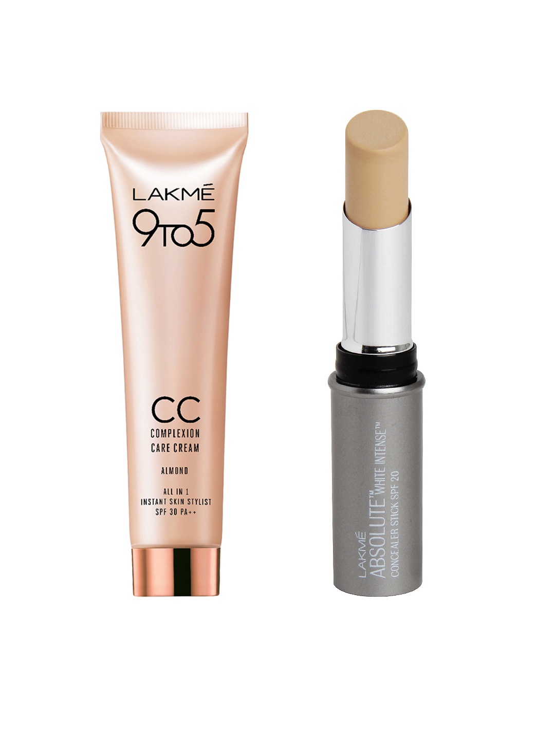 

Lakme 9to5 Almond Complexion Care Cream & Lakme Absolute White Intense Concealer Stick 03, Beige