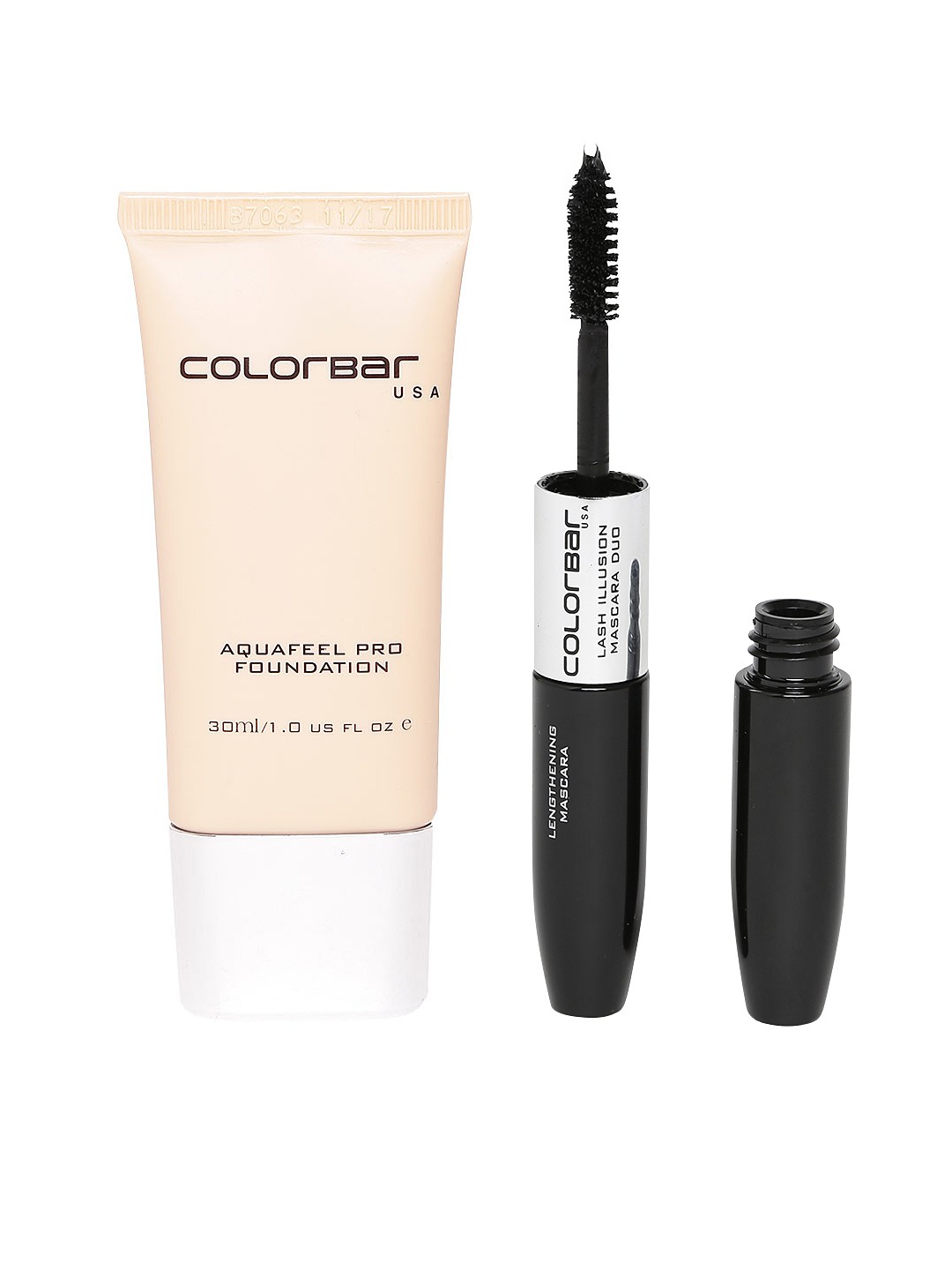 

Colorbar Set of Aquafeel Pro Foundation & Lash Illusion Mascara Duo, Silver