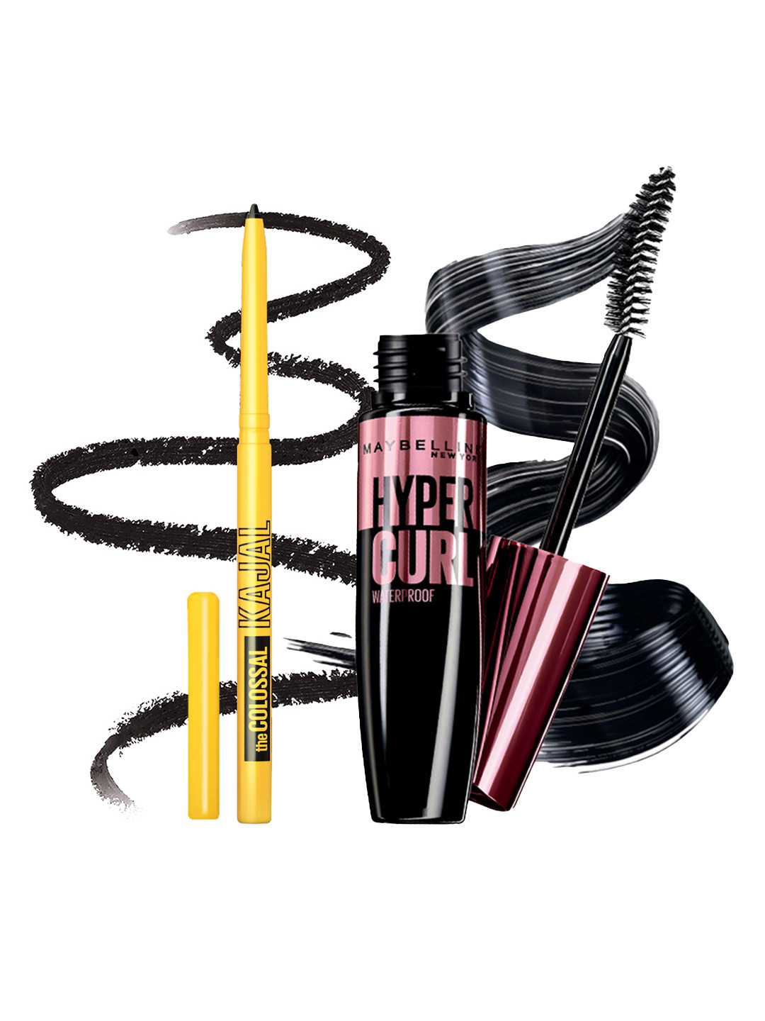 

Maybelline New York Colossal Kajal - Deep Black & Hypercurl Waterproof Mascara - Black