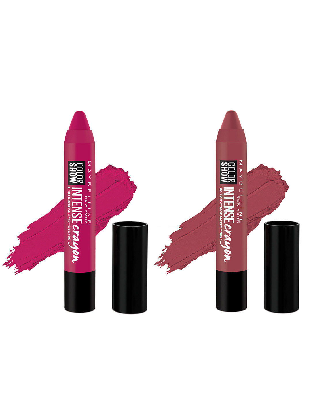 

Maybelline Intense Crayon Fierce Fuchsia Lipstick & Crayon Mystic Mauve Lipstick, Magenta