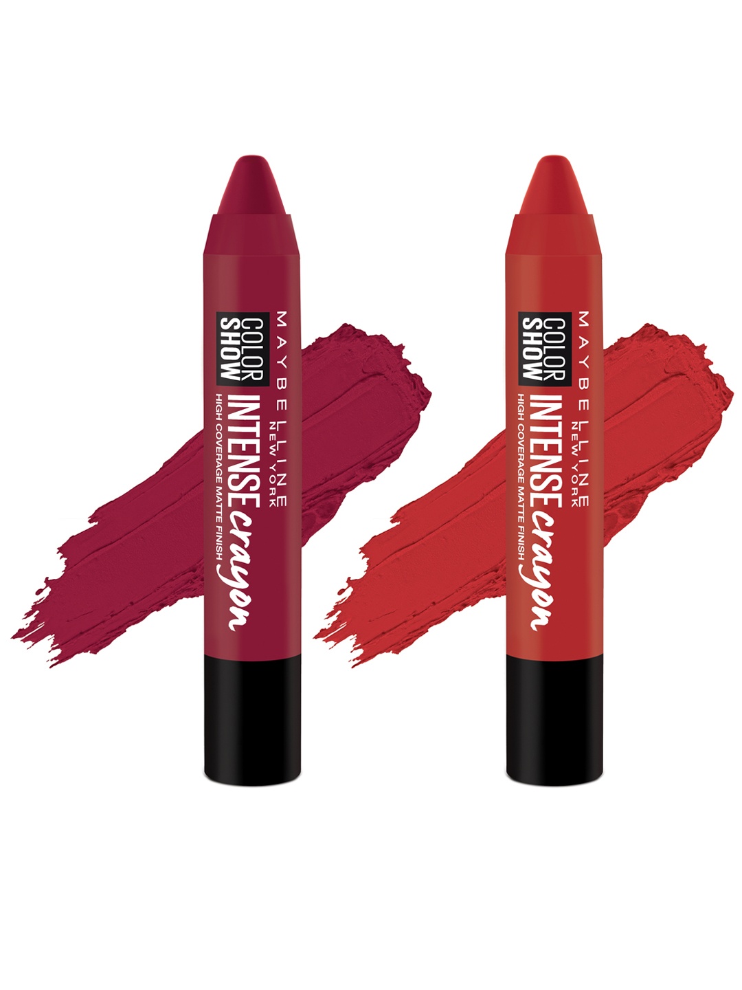 

Maybelline Crayon Passionate Plum Lipstick & Deep Coral Lipstick, Magenta