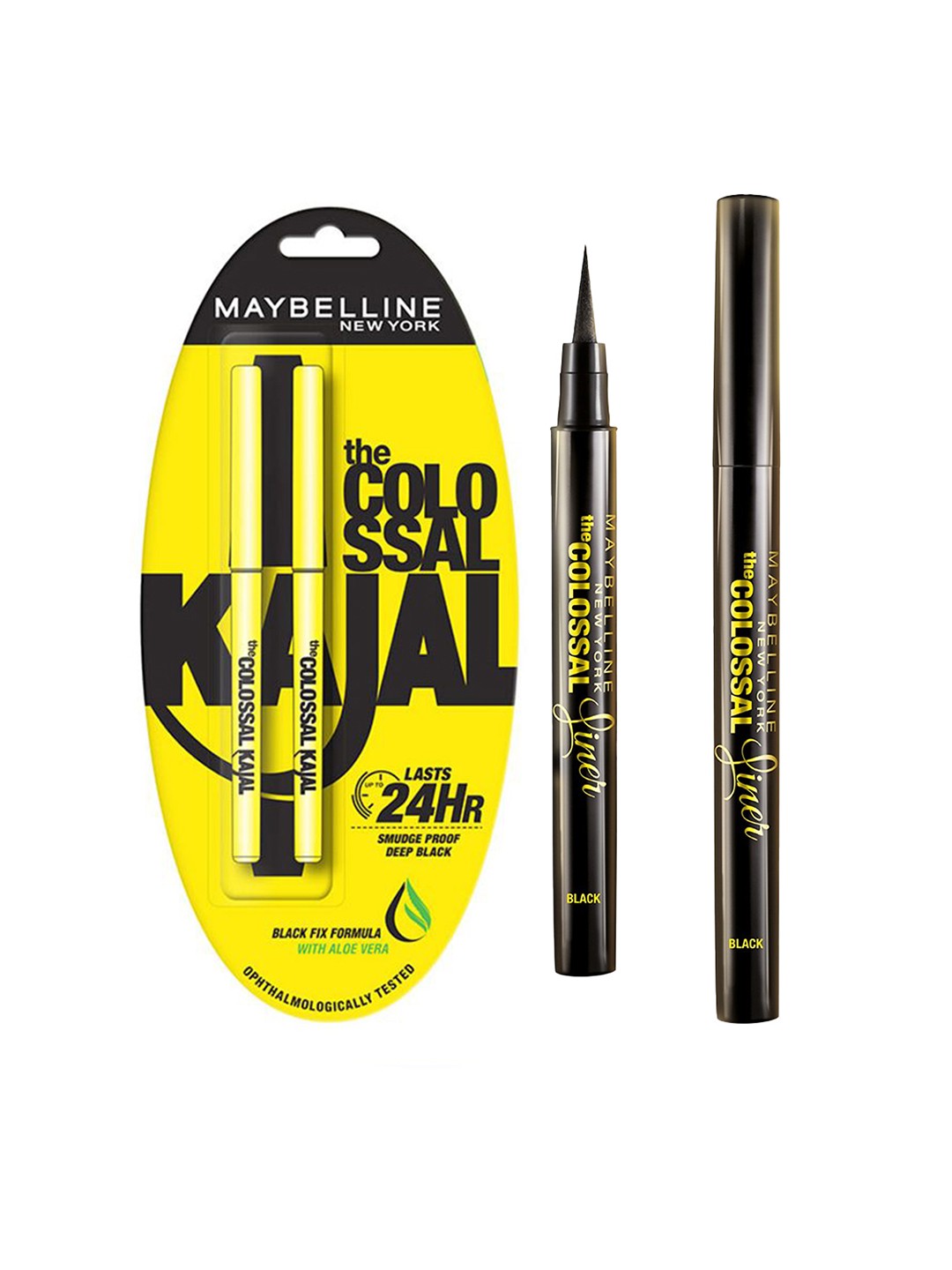 

Maybelline Set of The Colossal Liner & Colossal Kajal 24 HR, Black