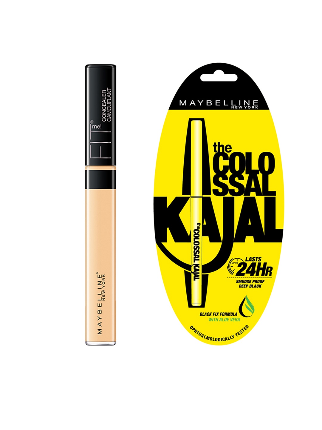 

Maybelline Fit Me 25 Medium Concealer & Black Colossal Kajal, Beige