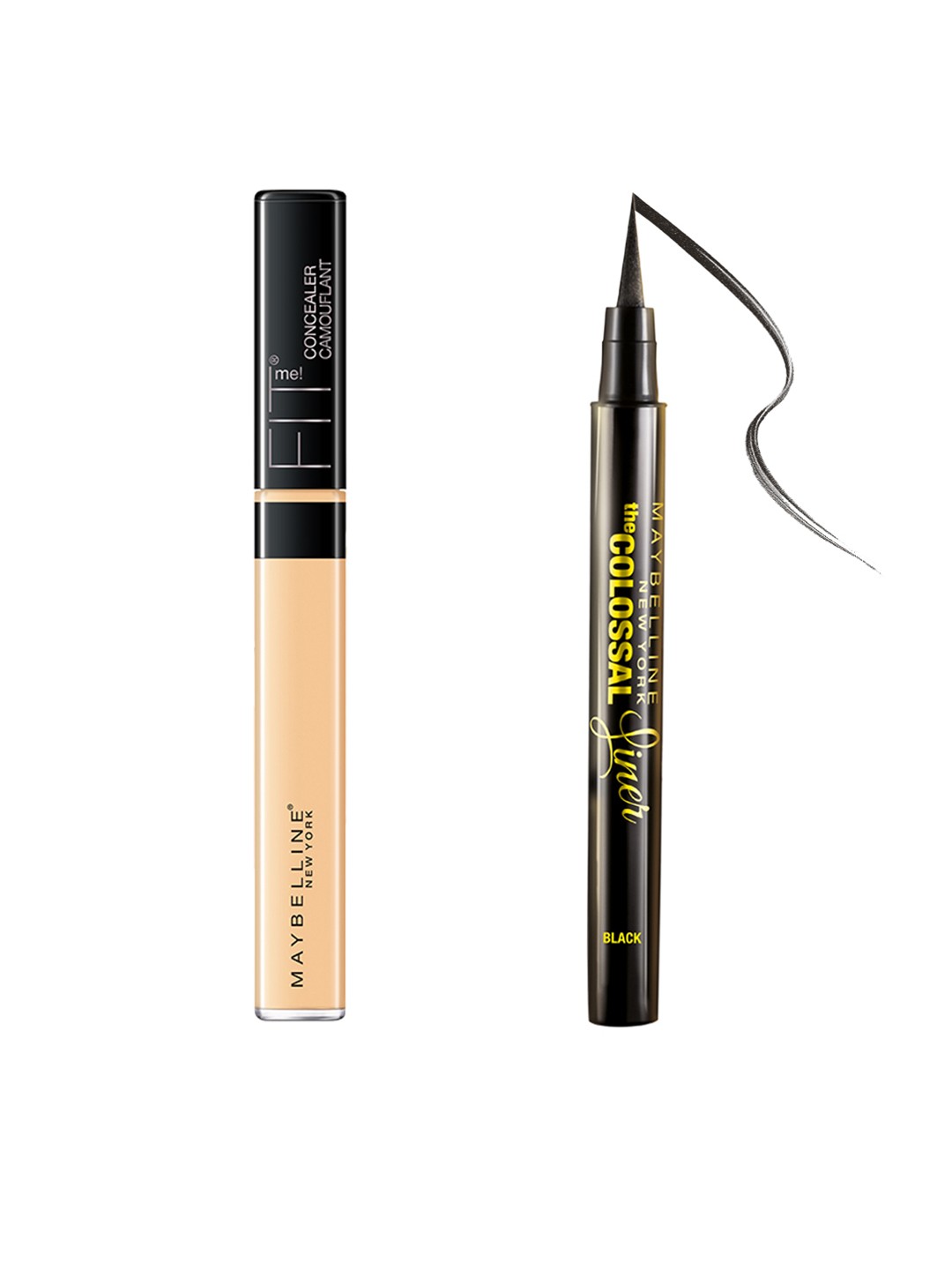 

Maybelline New York Fit Me 25 Medium Concealer & The Colossal Black Eye Liner, Beige