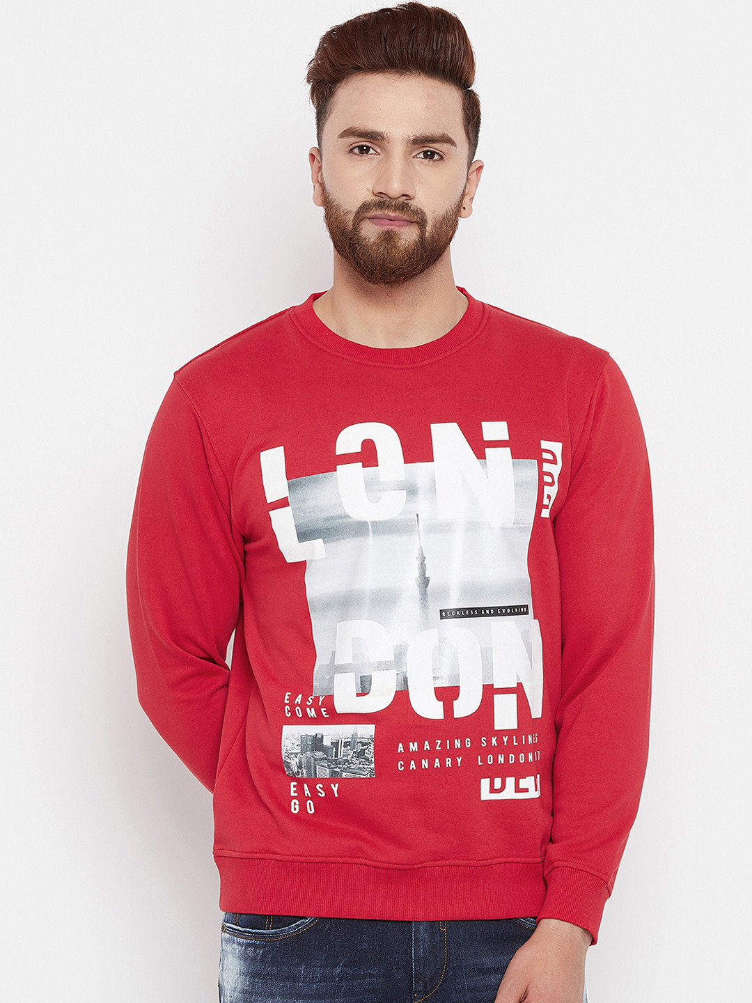 

Canary London Men Red Printed Sweatshirt