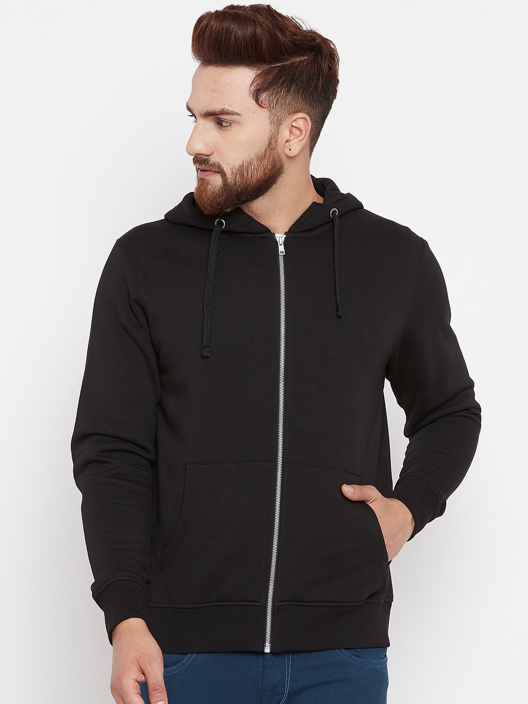 

Canary London Men Black Printed Hooded Sweatshirt