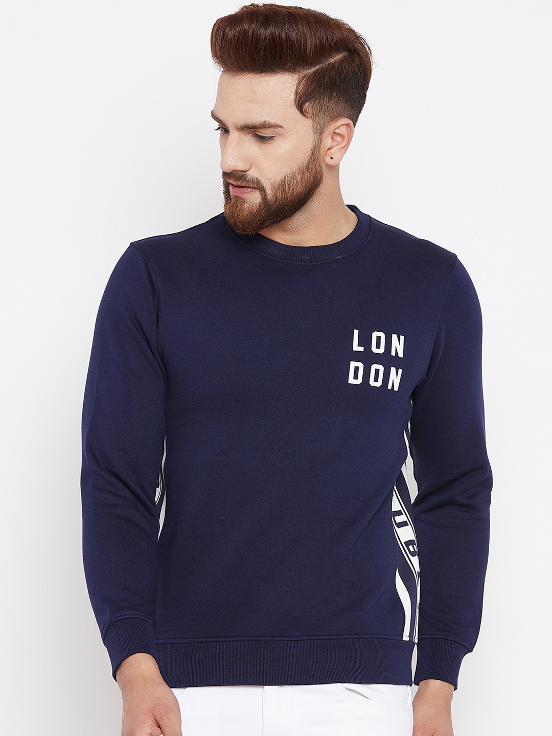 

Canary London Men Navy Blue Solid Sweatshirt