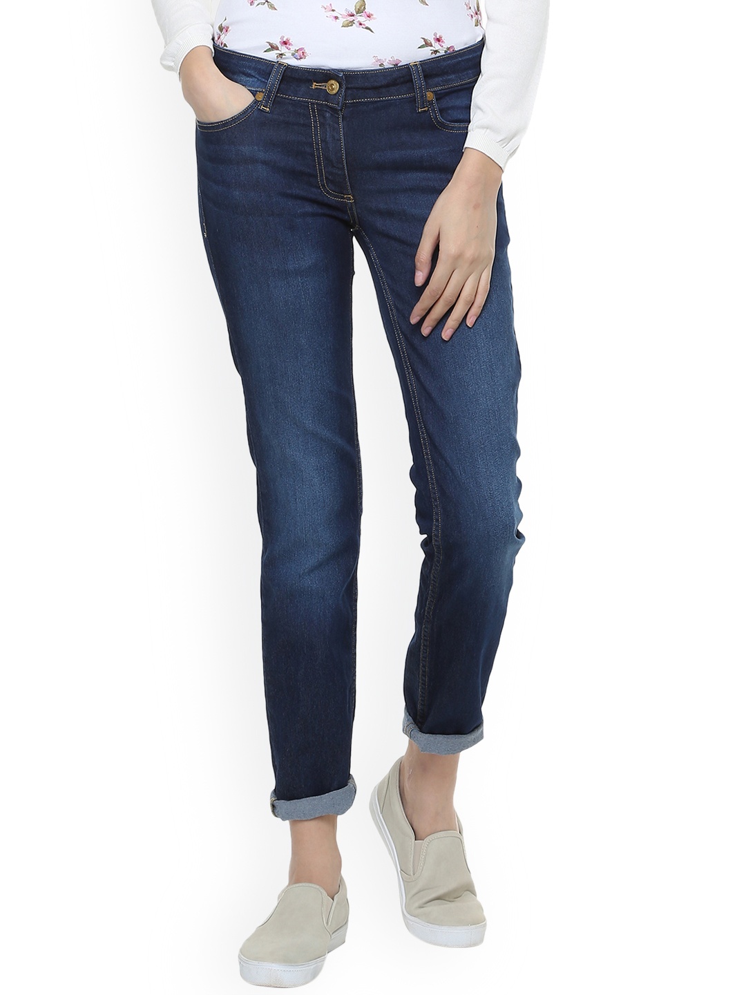 

Allen Solly Woman Blue Slim Fit Mid-Rise Clean Look Stretchable Jeans