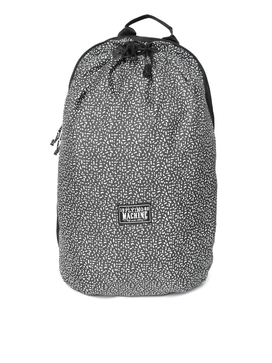 

Flying Machine Men Black & Off-White Printed Backpack