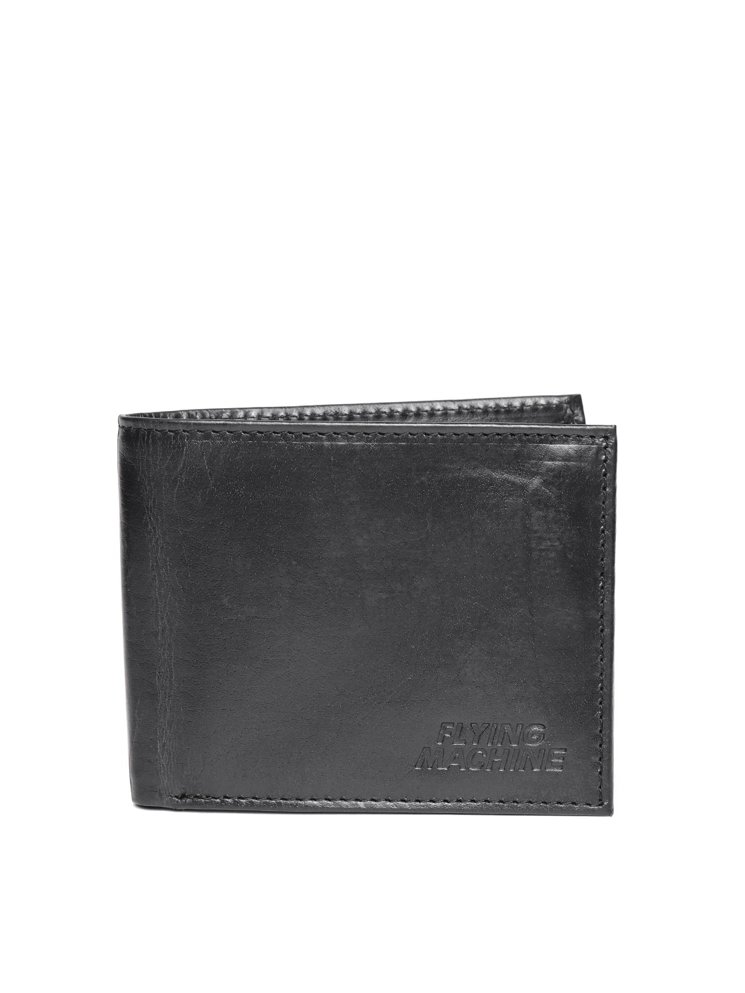 

Flying Machine Men Black Solid Two Fold Wallet