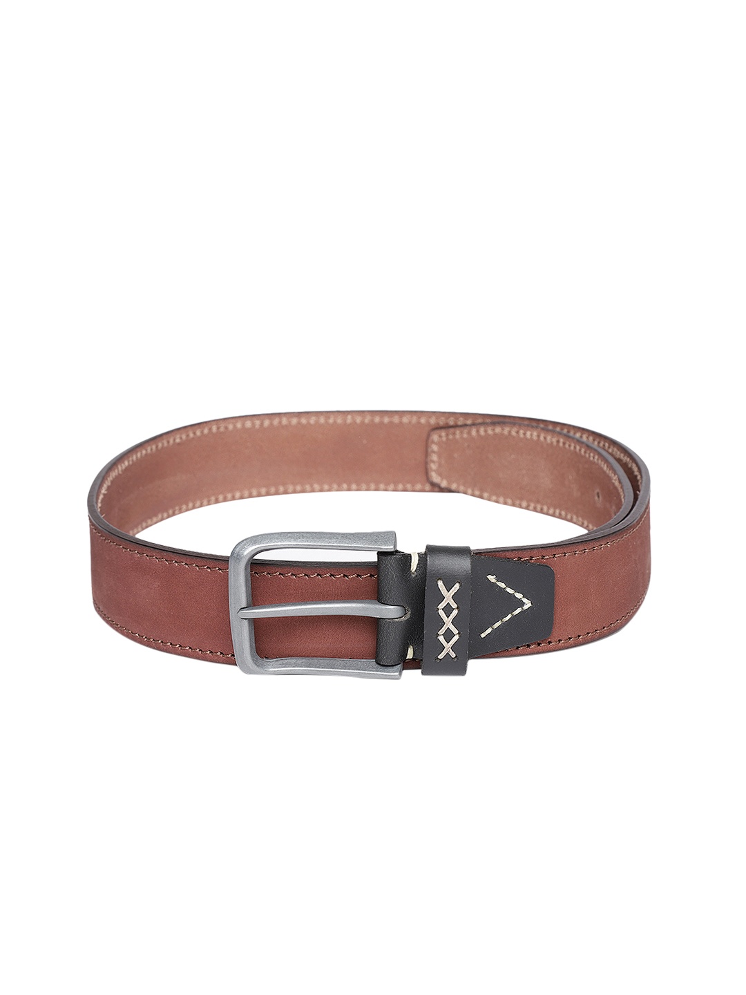 

Flying Machine Men Brown Solid Leather Belt