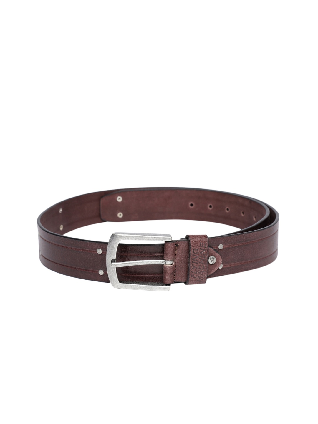

Flying Machine Men Brown Solid Leather Belt