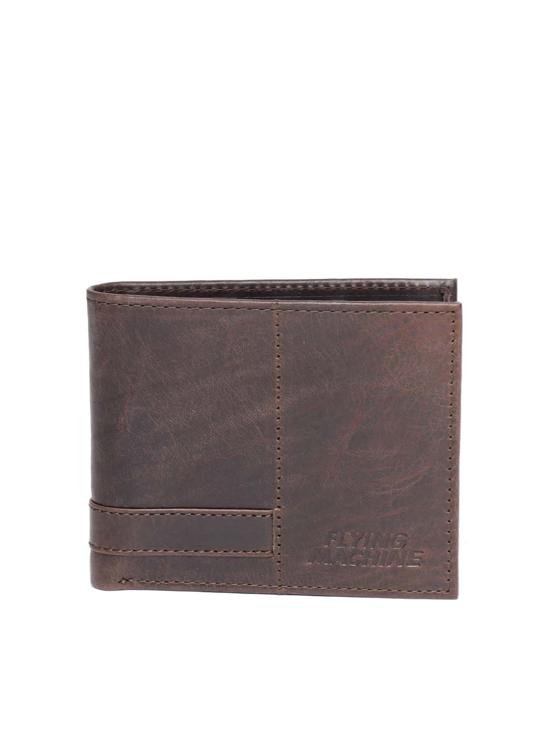 

Flying Machine Men Coffee Brown Solid Leather Two Fold Wallet