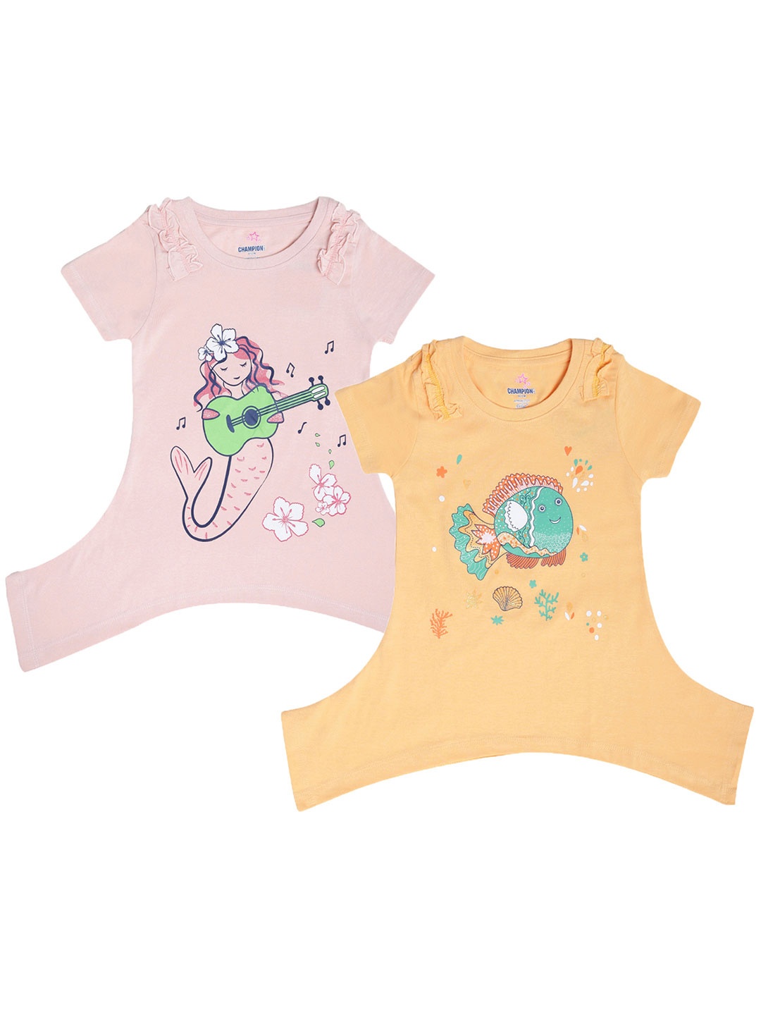 

Dollar Champion Kidswear Girls Pack Of 2 Printed Rompers, Orange