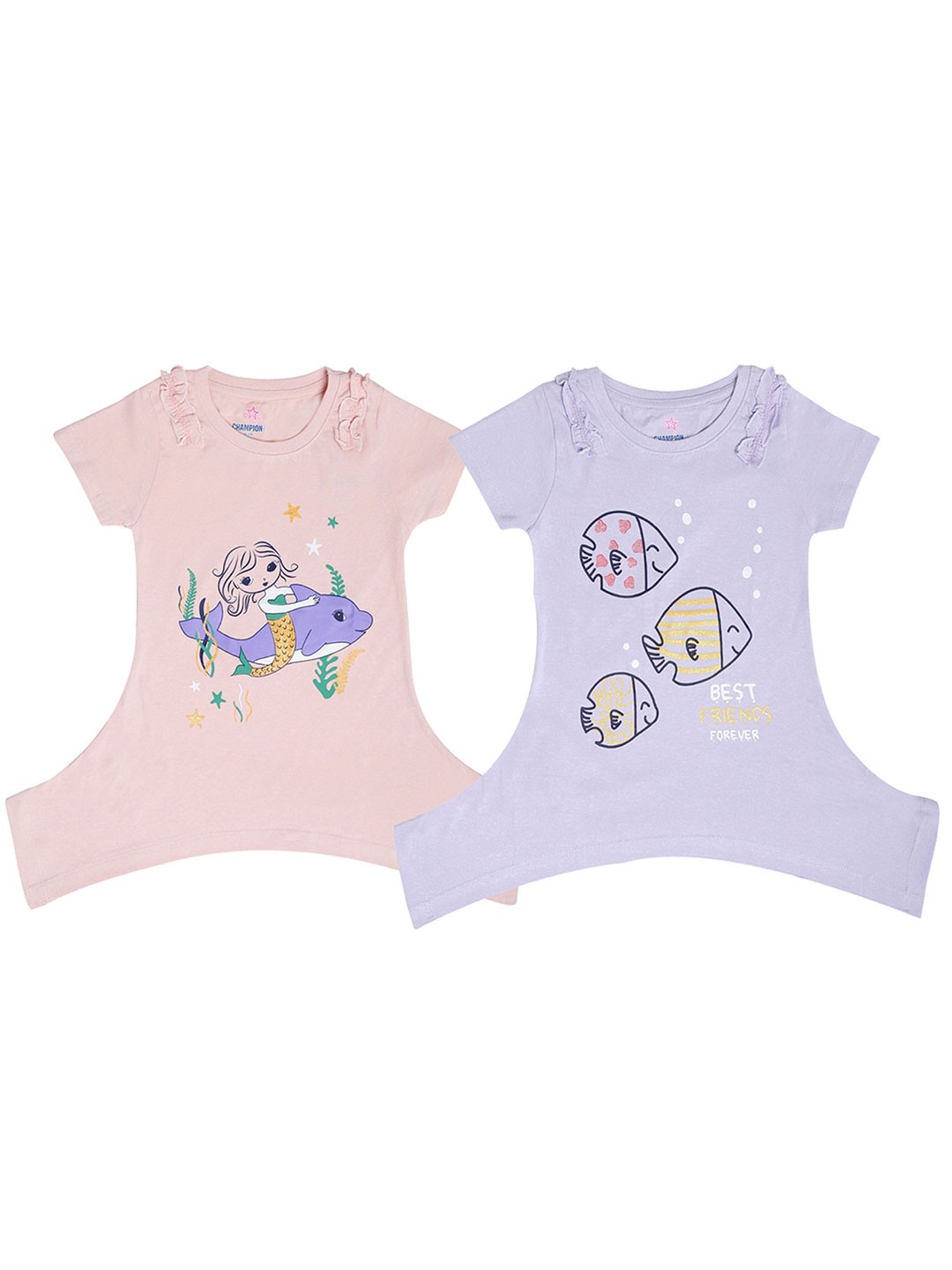 

Dollar Champion Kidswear Girls Pack Of 2 Printed Rompers, Purple