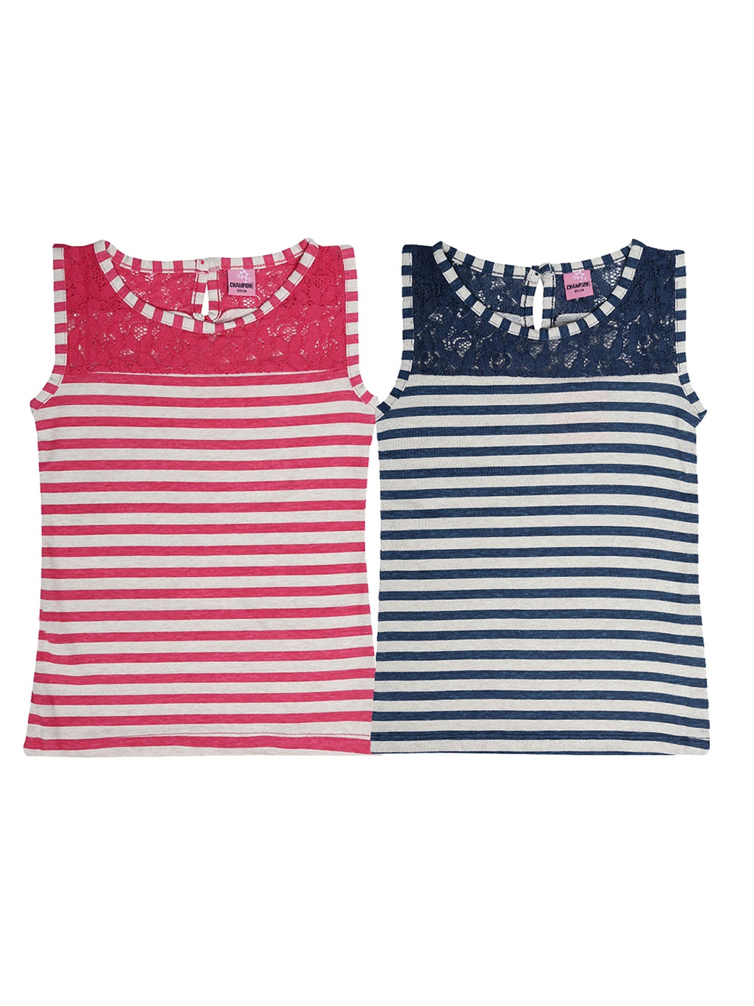 

Dollar Champion Kidswear Girls Pack Of 2 Striped Tops, Pink