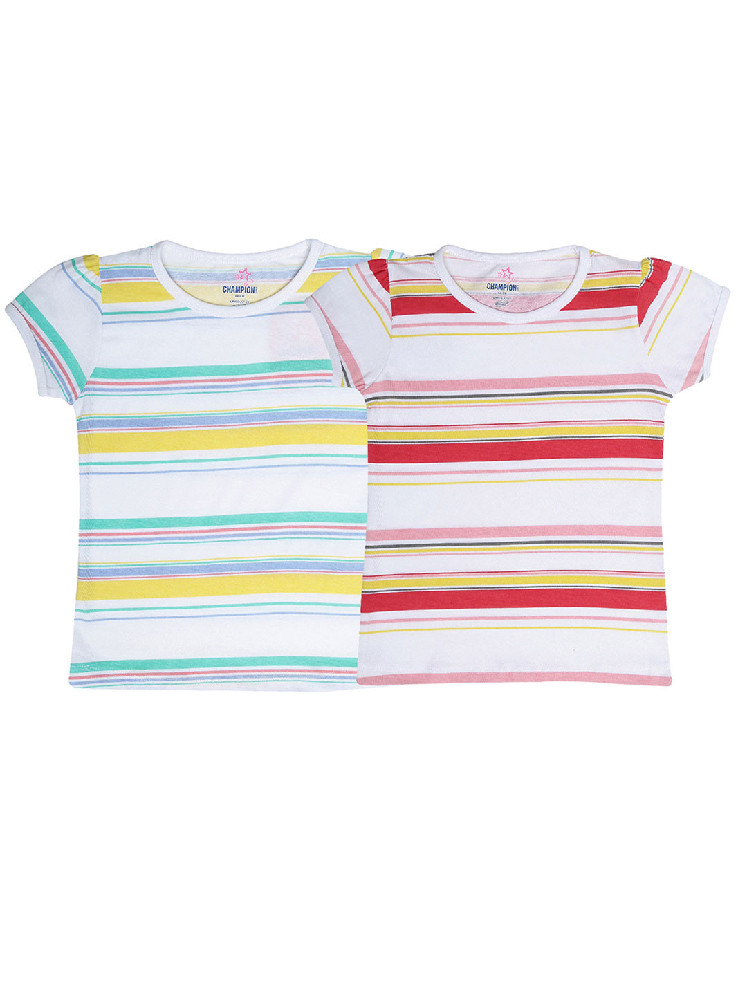 

Dollar Champion Kidswear Girls Pack Of 2 Striped Pure Cotton Tops, Yellow