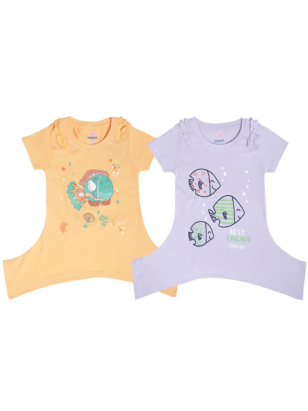 

Dollar Champion Kidswear Girls Pack Of 2 Printed Rompers, Purple