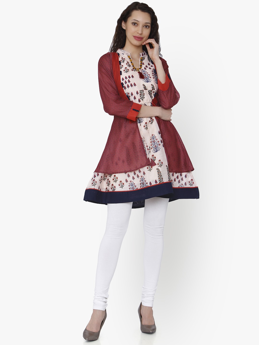 

RAISIN Multicoloured Printed Silk Layered Tunic, Multi