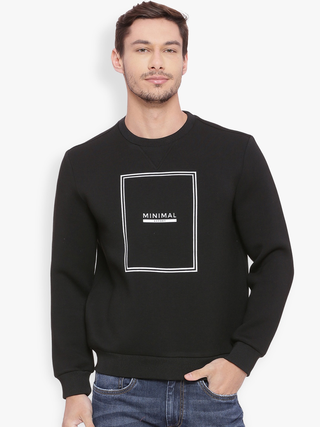 

Basics Men Black Printed Sweatshirt