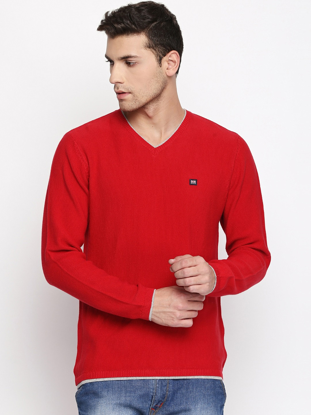 

BYFORD by Pantaloons Men Red Solid Pullover