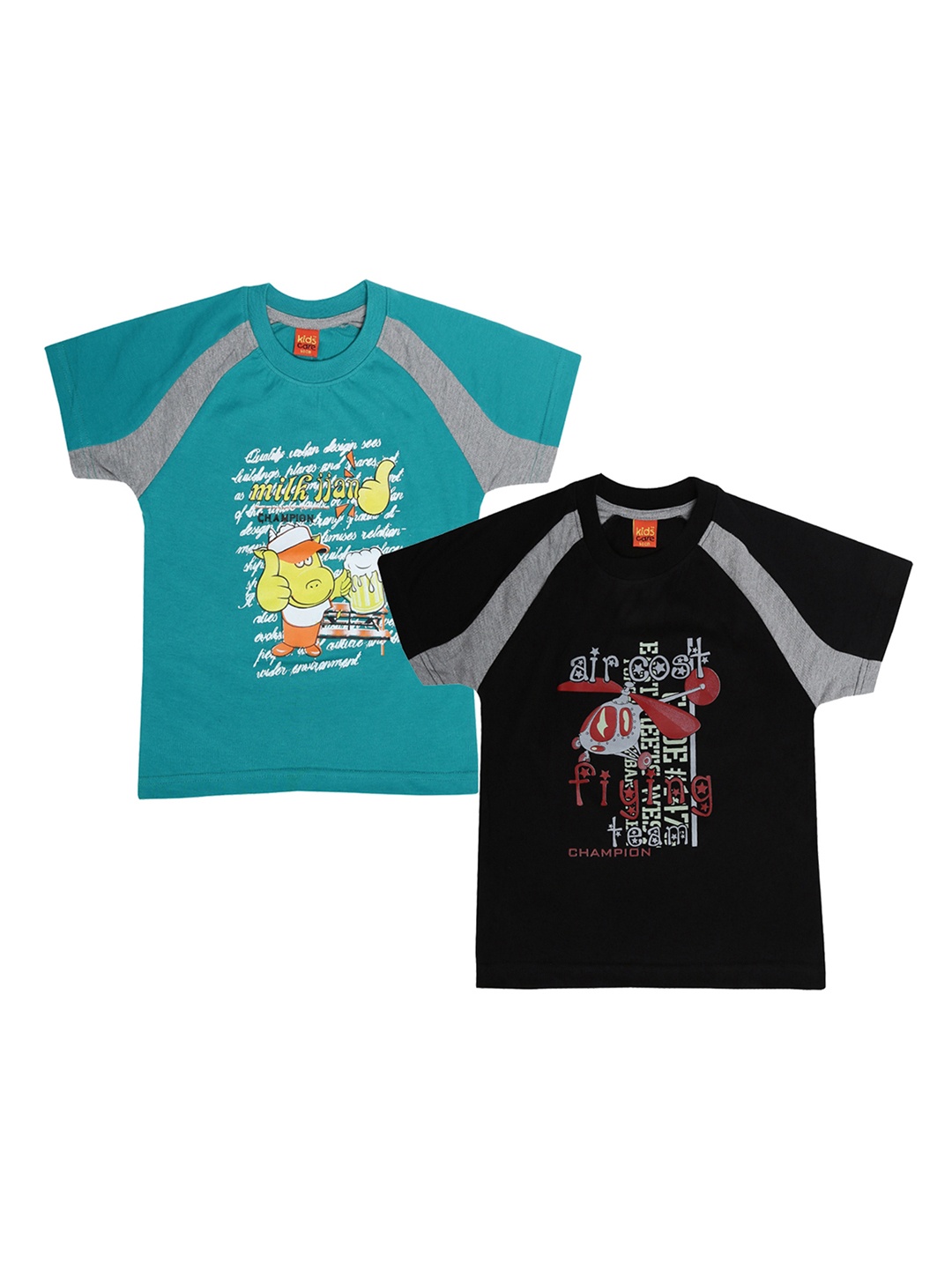 

Dollar Champion Kidswear Boys Pack Of 2 Round Neck T-shirts, Black
