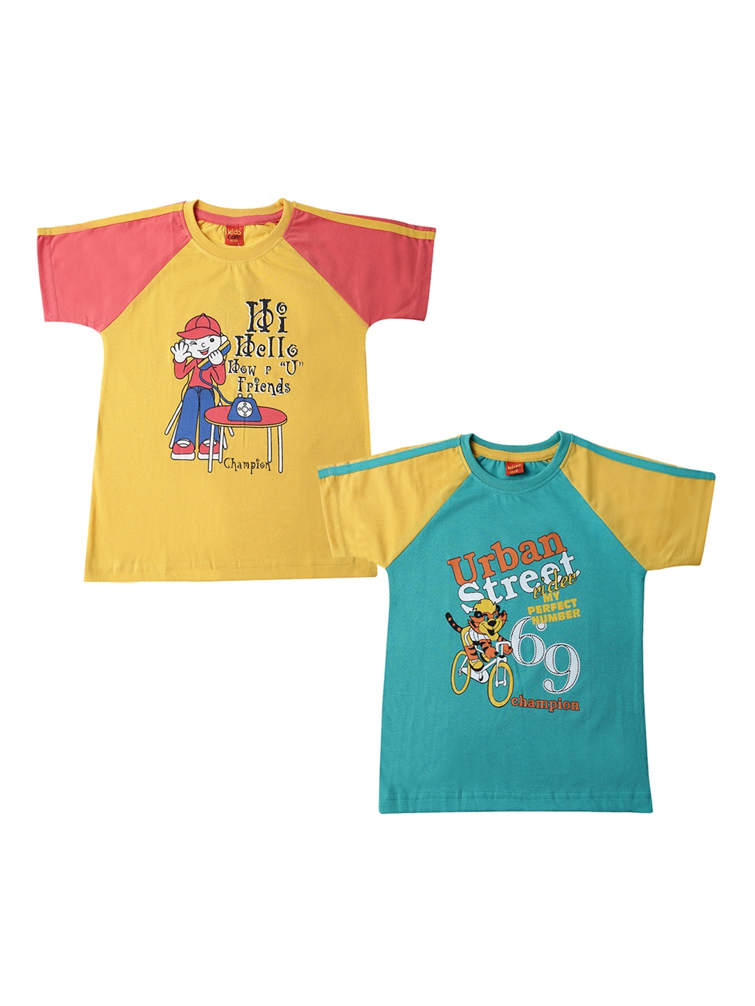 

Dollar Champion Kidswear Boys Pack Of 2 Round Neck T-shirts, Blue