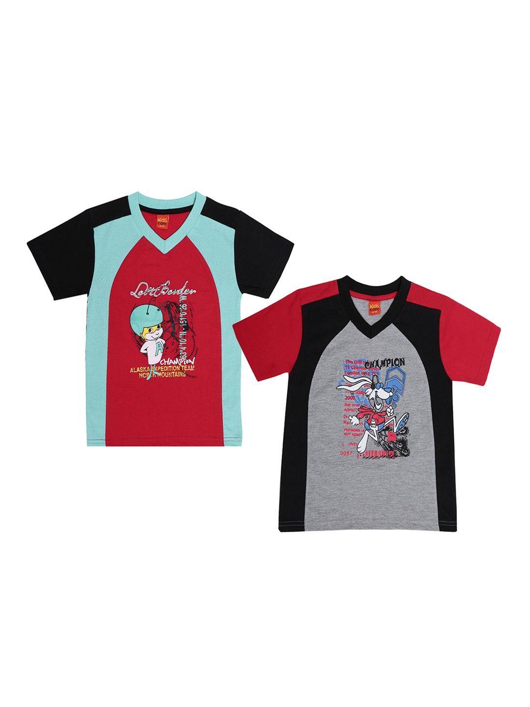 

Dollar Champion Kidswear Boys Pack Of 2 Round Neck T-shirt, Red