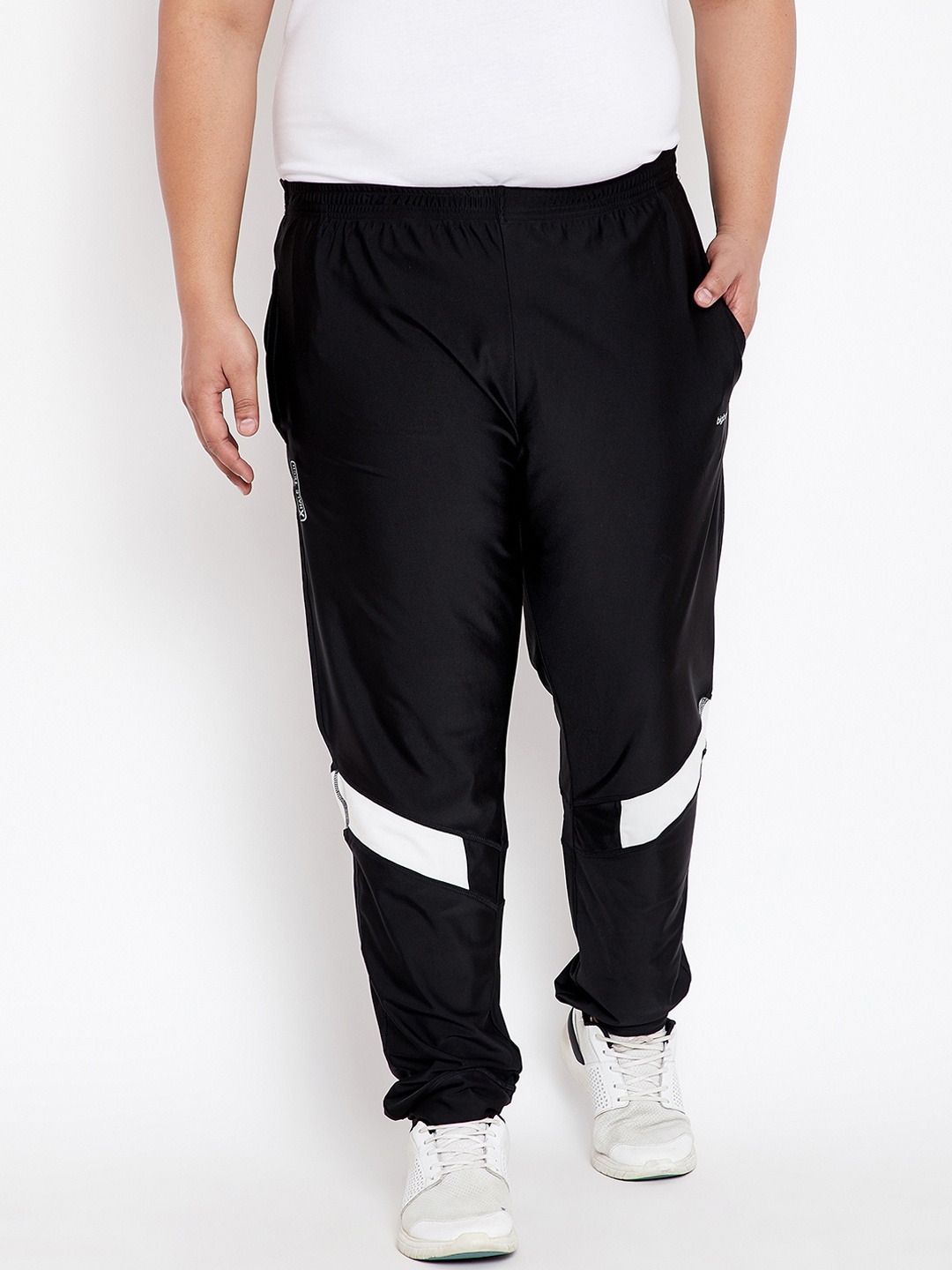 

bigbanana Plus Size Men Black Track Pants