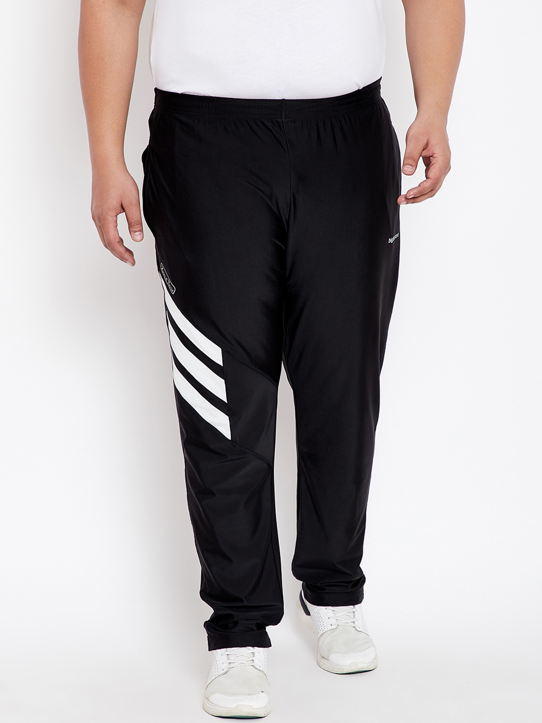 

bigbanana Plus Size Men Black Track Pants