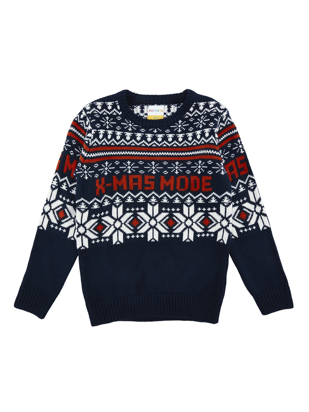 

POPPERS by Pantaloons Boys Blue & White Self Design Pullover