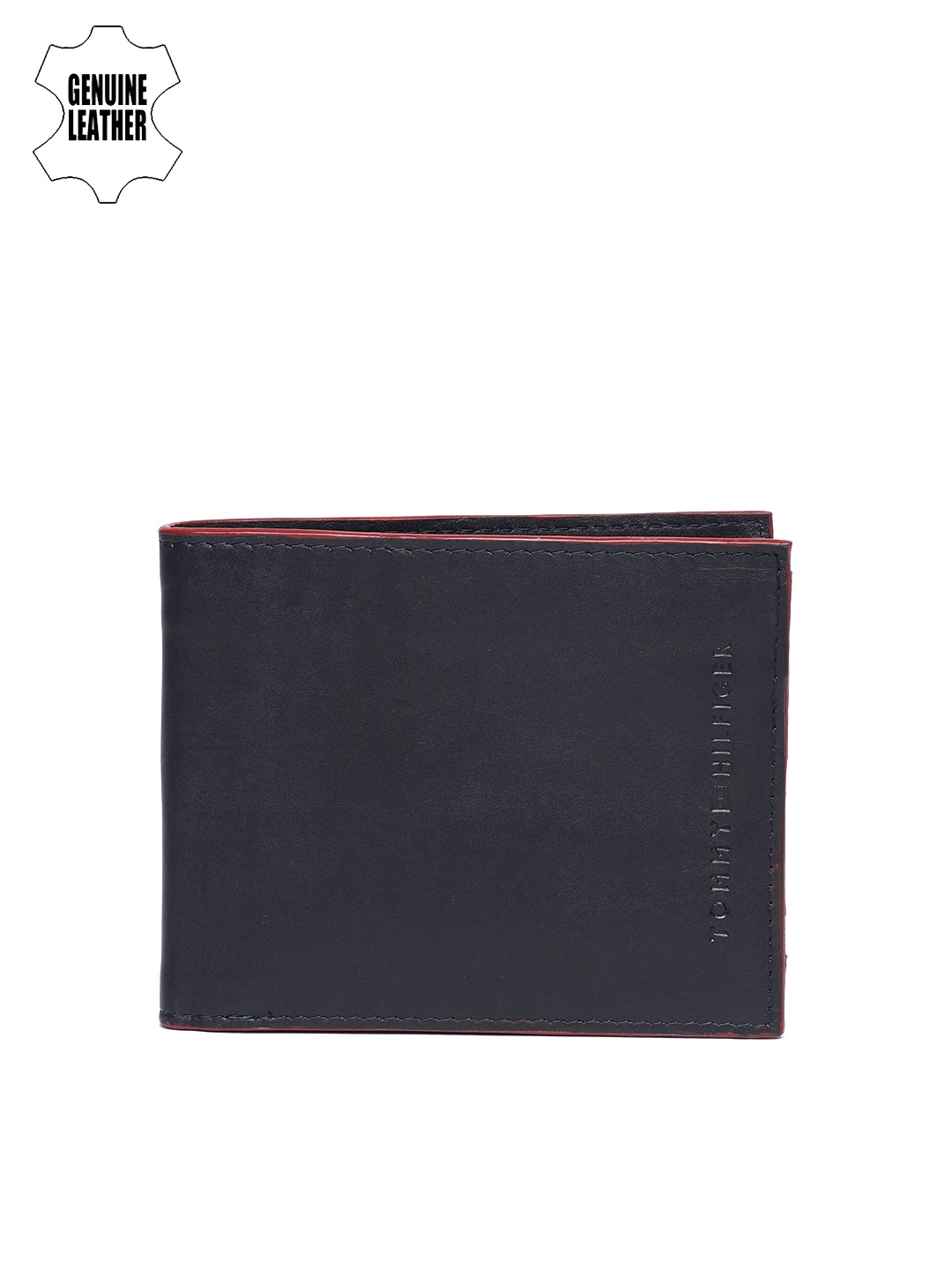 

Tommy Hilfiger Men Leather Navy Blue Solid Two Fold Wallet